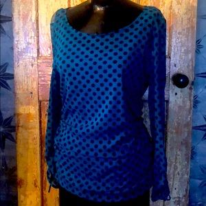 INC Blue and black two for one top